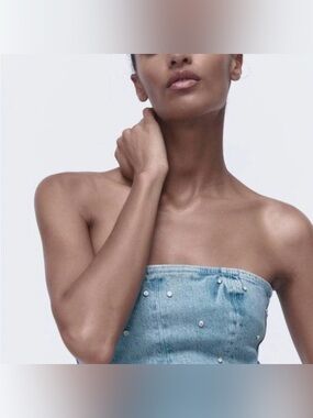 Zara Jeweled Denim Corset